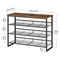 Brown Shoe Rack Adjustable Mesh Shelves Footwear Storage Organizer